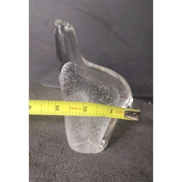 Art Glass Polar Bear Paperweight Sweden Clear Controlled Small Bubbles - Picture 8 of 8